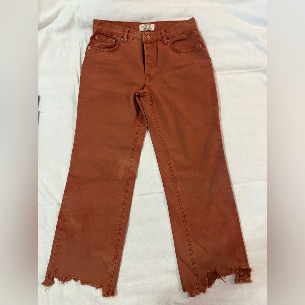☀️ We The Free Rust Brown High-Rise Straight Jeans